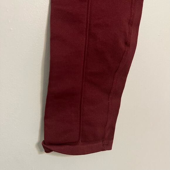 NWOT Free People Movement Ribbed Compression Leggings in Maroon - Picture 8 of 9